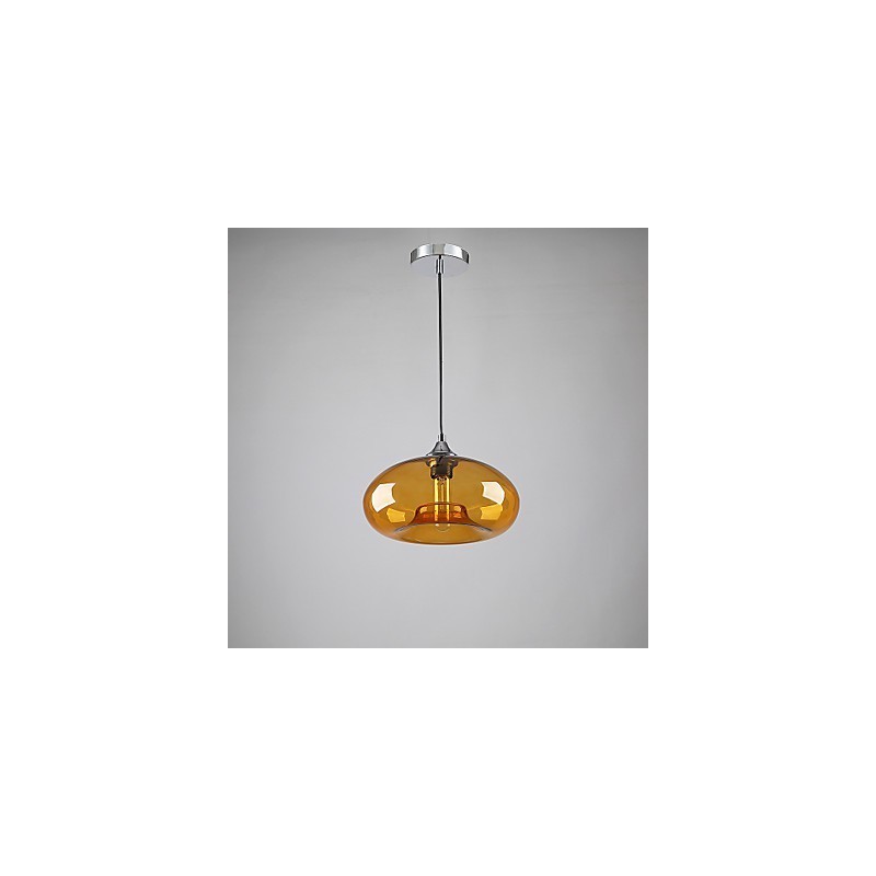 Lampada a sospensione moderna 1 luce con paralume in vetro trasparente