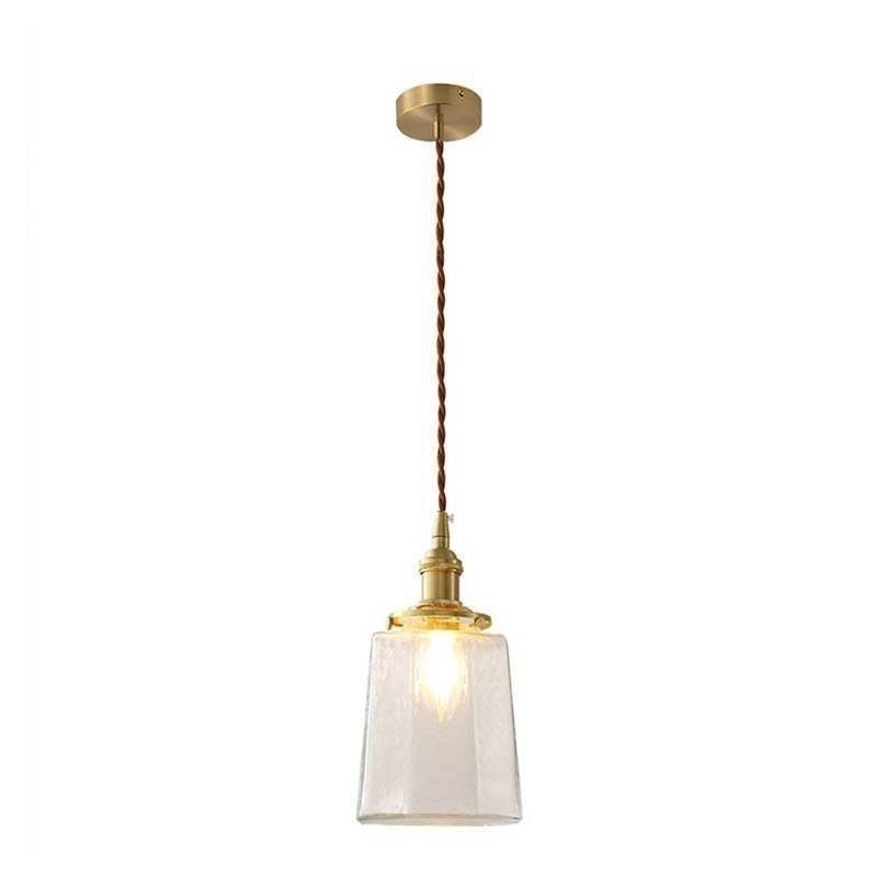 Lampada a sospensione moderna minimalista in vetro e ottone 13x23 cm E26/E27