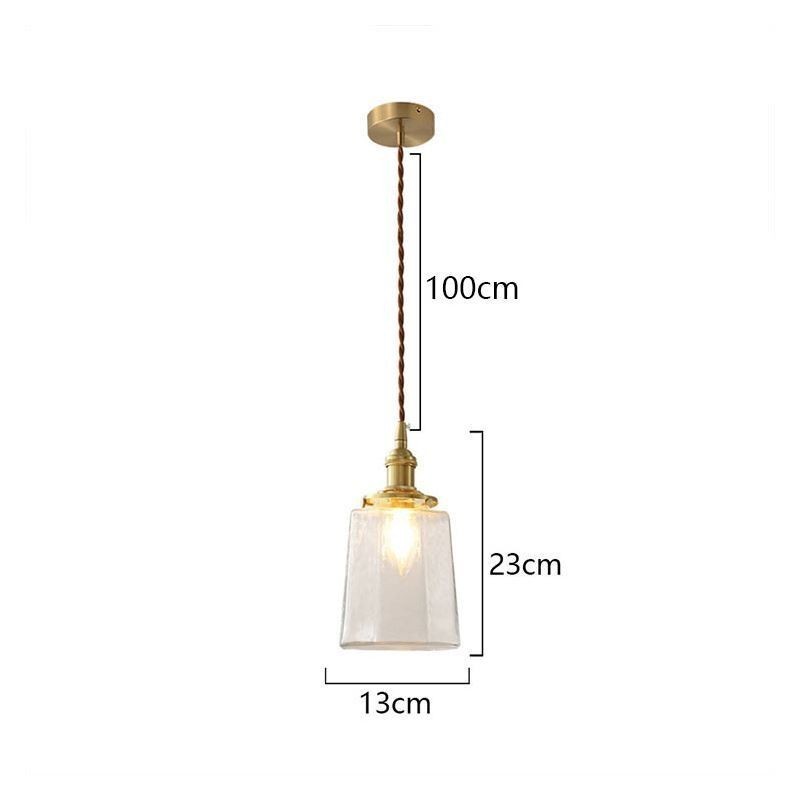Lampada a sospensione moderna minimalista in vetro e ottone 13x23 cm E26/E27