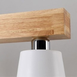 Lampada a sospensione nordica in legno e ferro, 3/5 luci, E26/E27