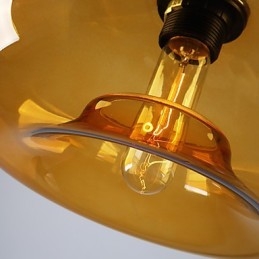 Lampada a sospensione moderna 1 luce con paralume in vetro trasparente