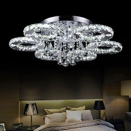 Lampadario a filo moderno contemporaneo in cristallo e metallo cromato 80 cm LED integrato