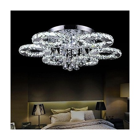Lampadario a filo moderno contemporaneo in cristallo e metallo cromato 80 cm LED integrato