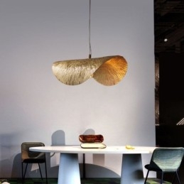 Lampada a sospensione in ottone a foglia di loto, moderna, E12/E14, 1 luce
