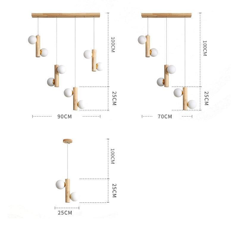Lampada a sospensione in legno Magic Bean Cluster per isola cucina