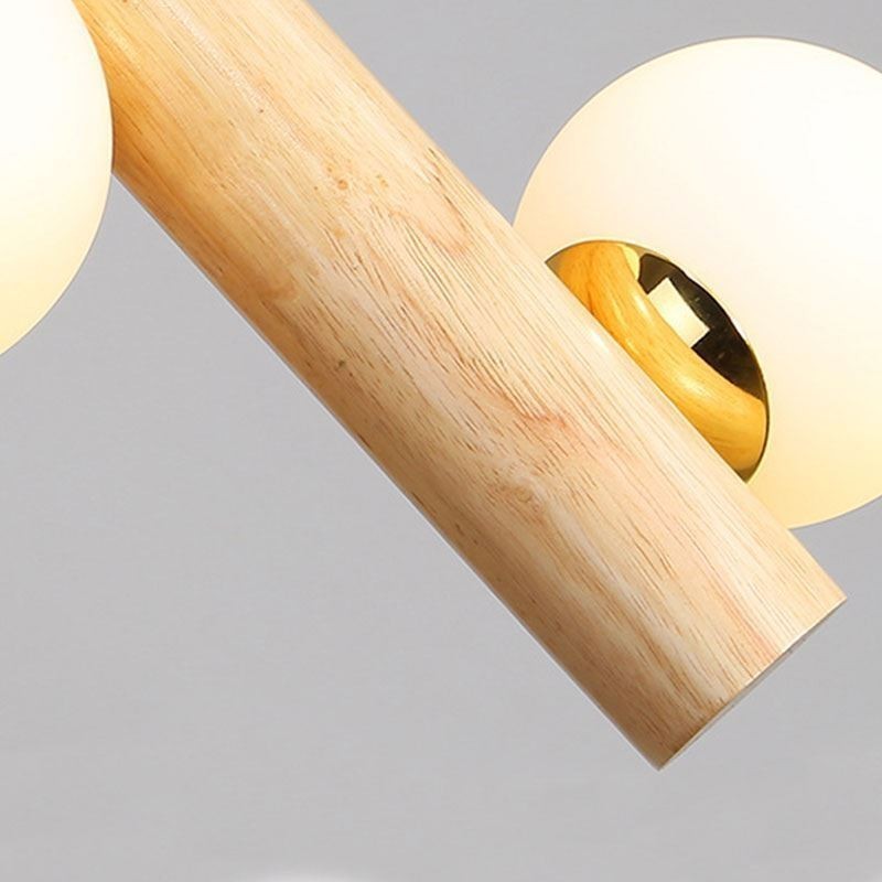 Lampada a sospensione in legno Magic Bean Cluster per isola cucina