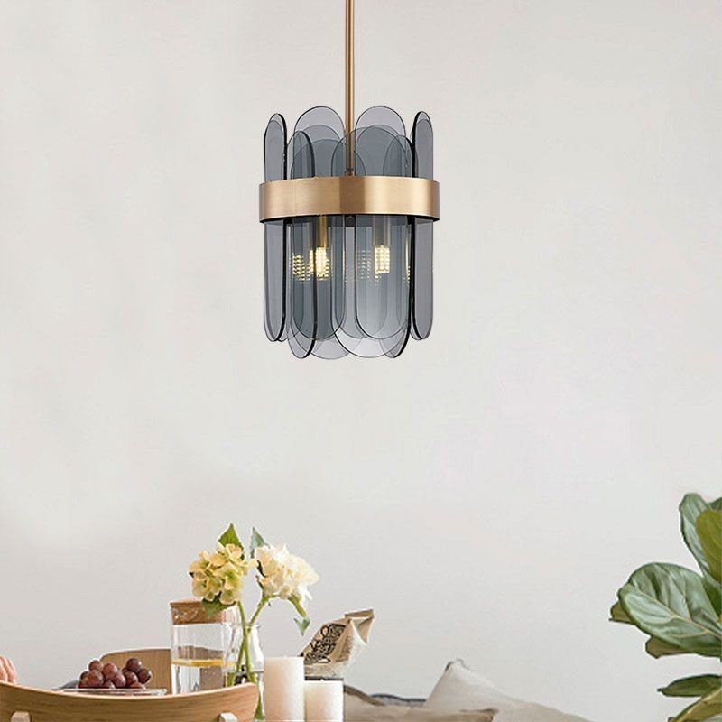 Lampada a sospensione moderna in vetro 4 luci 12W con cavo regolabile