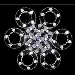 Lampadario a filo moderno contemporaneo in cristallo e metallo cromato 80 cm LED integrato