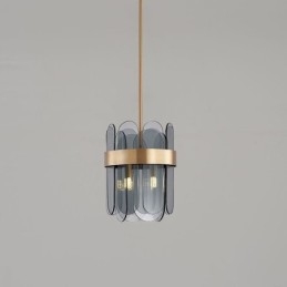 Lampada a sospensione moderna in vetro 4 luci 12W con cavo regolabile