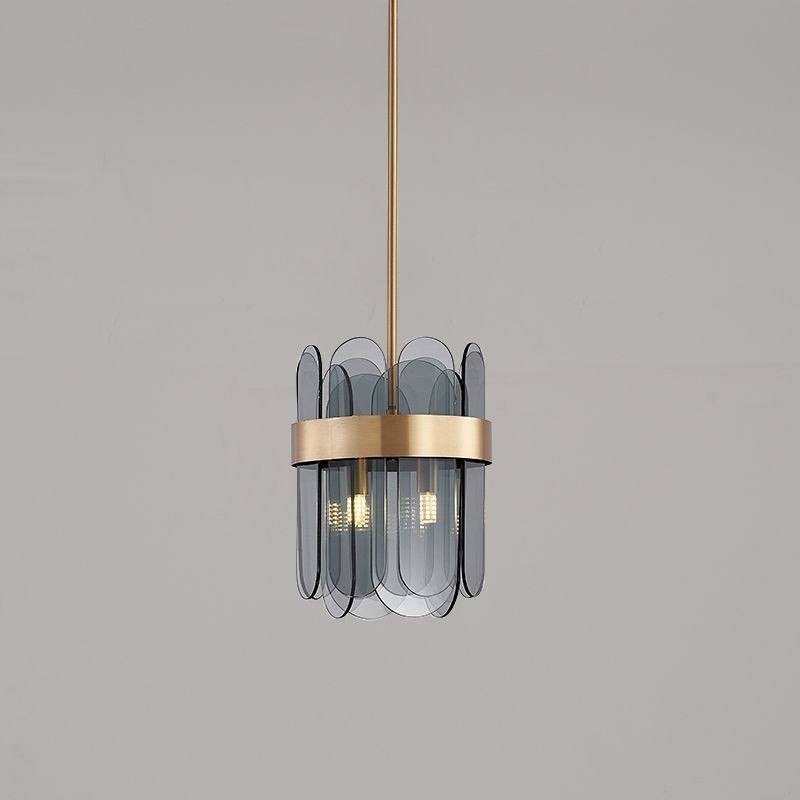 Lampada a sospensione moderna in vetro 4 luci 12W con cavo regolabile