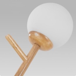 Lampada a sospensione nordica in legno e vetro 3/6 luci E26/E27 cavo 130 cm