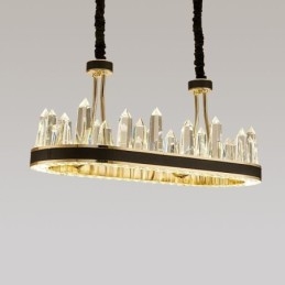 Lampada a sospensione in cristallo moderna, lampada da soffitto LED 70 W, 5600 lm, 1 luce