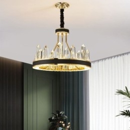 Lampada a sospensione LED moderna in cristallo circolare 50x30 cm