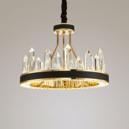 Lampada a sospensione LED moderna in cristallo circolare 50x30 cm