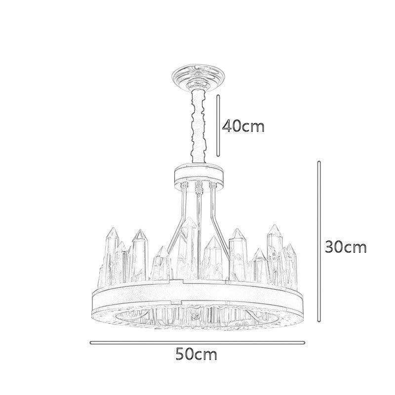 Lampada a sospensione LED moderna in cristallo circolare 50x30 cm
