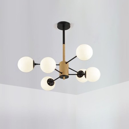 Lampada a sospensione Magic Bean in legno stile nordico