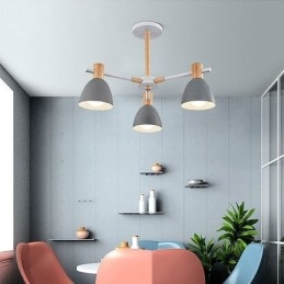 Lampada a sospensione moderna semplice Macaron in legno