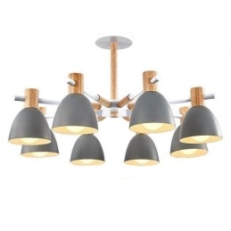 Lampada a sospensione moderna semplice Macaron in legno