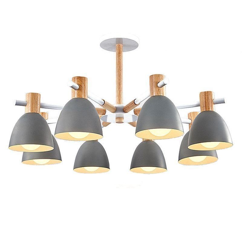 Lampada a sospensione moderna semplice Macaron in legno