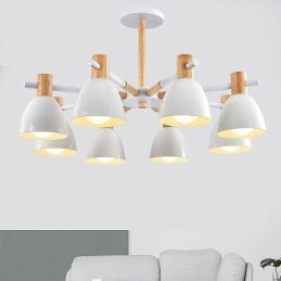 Lampada a sospensione moderna semplice Macaron in legno