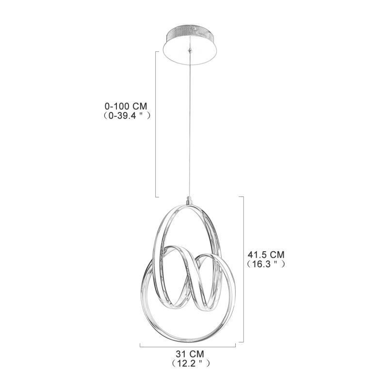 Lampada a sospensione LED moderna minimalista circolare 25 W 31 x 41,5 cm