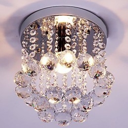 Lampadario a filo mini in cristallo K9, cromo, trasparente