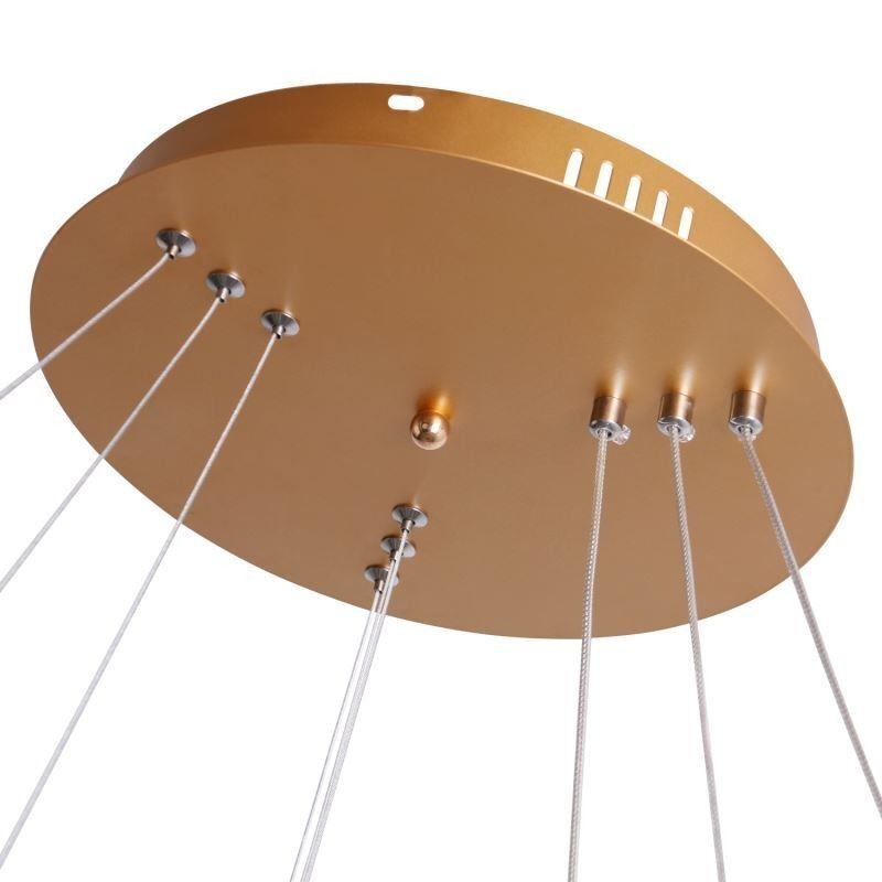 Lampada a sospensione LED moderna in acrilico a 3 anelli 80+60+40 cm