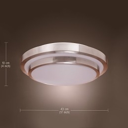 Plafoniera a filo moderna contemporanea galvanizzata argento 43 cm LED integrato