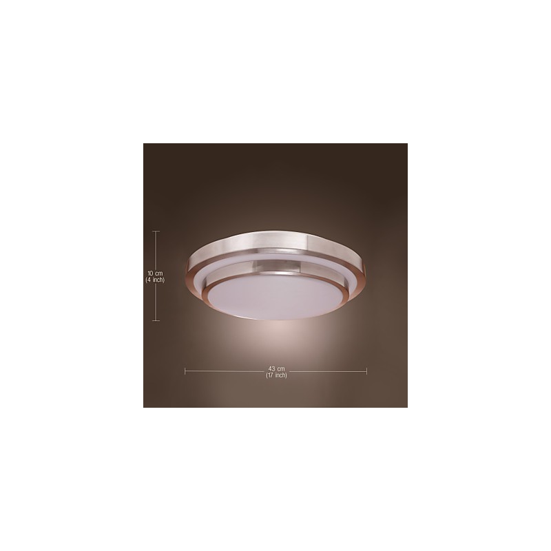 Plafoniera a filo moderna contemporanea galvanizzata argento 43 cm LED integrato