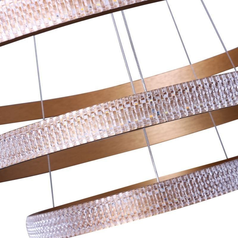 Lampada a sospensione LED moderna in acrilico a 3 anelli 80+60+40 cm
