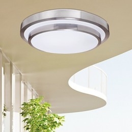 Plafoniera a filo moderna contemporanea galvanizzata argento 43 cm LED integrato
