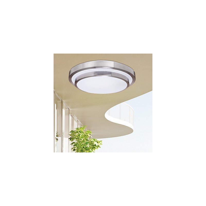 Plafoniera a filo moderna contemporanea galvanizzata argento 43 cm LED integrato