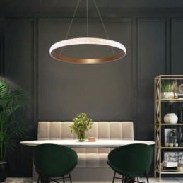Lampada a sospensione LED ad anello in acrilico, design minimalista