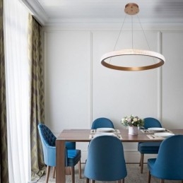 Lampada a sospensione LED ad anello in acrilico, design minimalista