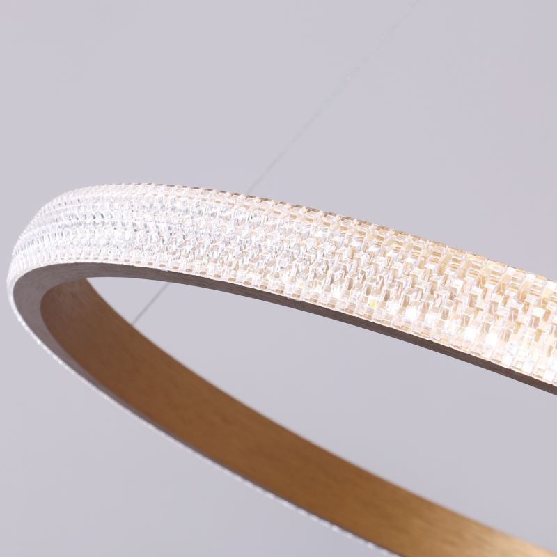 Lampada a sospensione LED ad anello in acrilico, design minimalista