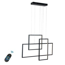 Lampada a sospensione nordica geometrica quadrata in alluminio e acrilico, 50W, 4000 lm, regolabile