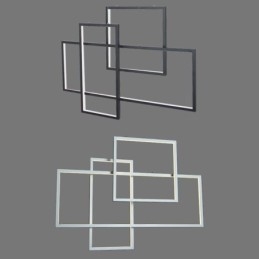 Lampada a sospensione nordica geometrica quadrata in alluminio e acrilico, 50W, 4000 lm, regolabile