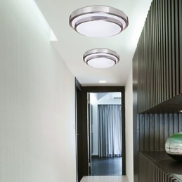 Plafoniera a filo moderna contemporanea galvanizzata argento 43 cm LED integrato