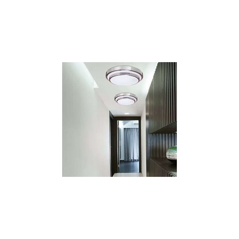 Plafoniera a filo moderna contemporanea galvanizzata argento 43 cm LED integrato