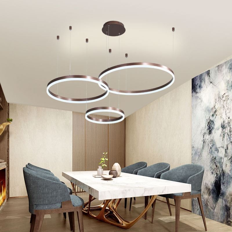 Lampada a sospensione ad anello in acrilico postmoderna