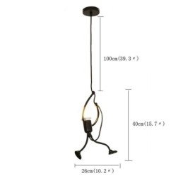 Lampada a sospensione moderna semplice a forma di omino 26×40 cm E26/E27