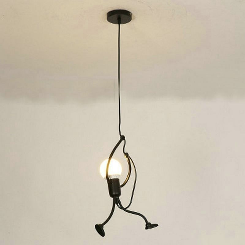 Lampada a sospensione moderna semplice a forma di omino 26×40 cm E26/E27