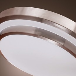 Plafoniera a filo moderna contemporanea galvanizzata argento 43 cm LED integrato