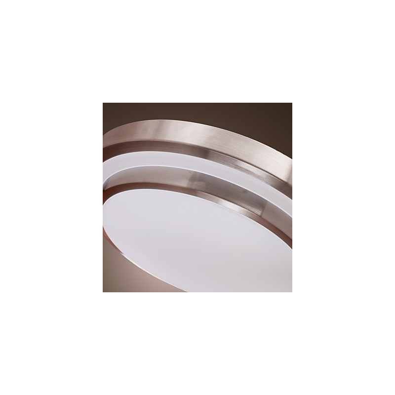 Plafoniera a filo moderna contemporanea galvanizzata argento 43 cm LED integrato