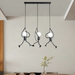 Lampada a sospensione moderna a forma di omino con 3 luci E26/E27