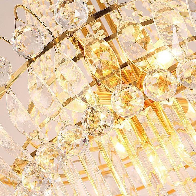 Lampadario a sospensione in cristallo tagliato, stile europeo, 10/13/18/28 luci, E12/E14