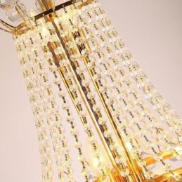 Lampadario a sospensione in cristallo tagliato, stile europeo, 10/13/18/28 luci, E12/E14