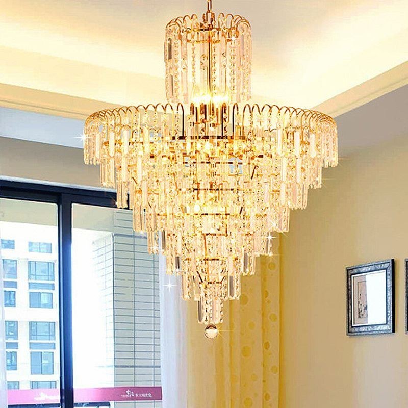 Lampadario a sospensione moderno elegante in cristallo tagliato