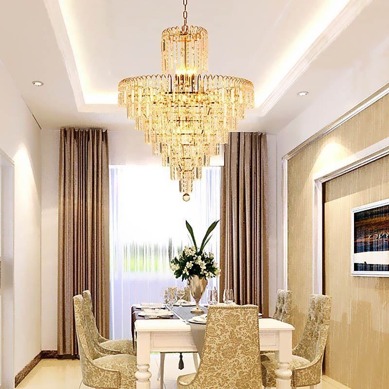 Lampadario a sospensione moderno elegante in cristallo tagliato