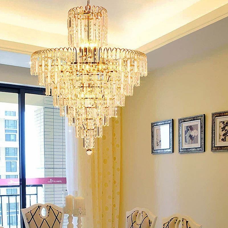 Lampadario a sospensione moderno elegante in cristallo tagliato